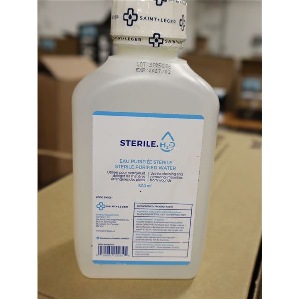 LOT OF 8 STERILE PURIFIED WATER 500ML