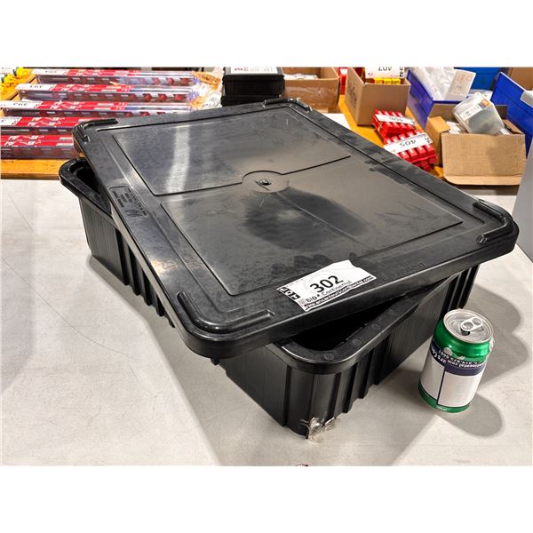 QUANTUM STORAGE BIN WITH LID #DG93060 22.5"x15.625"x5.5" BLACK