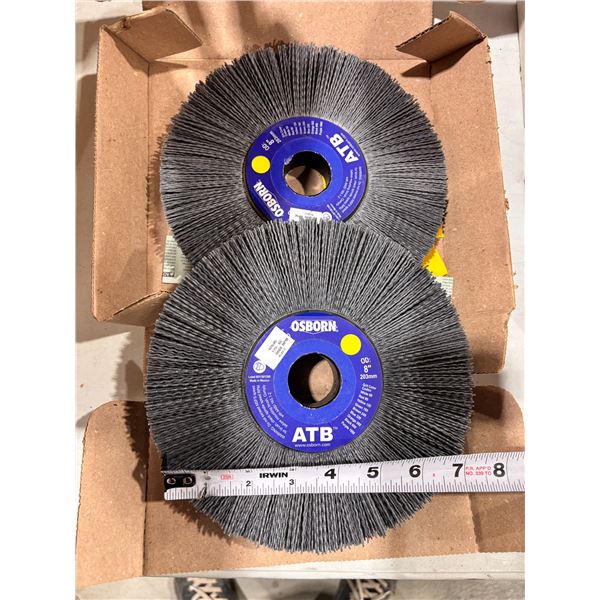 LOT OF 2 ABRASIVE WHEEL BRUSH OSBORN 8" 120 GRIT