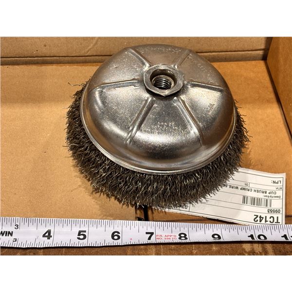 CUP BRUSH SAIT #09553 6x020CS 5/8" -11 CRIMP WIRE