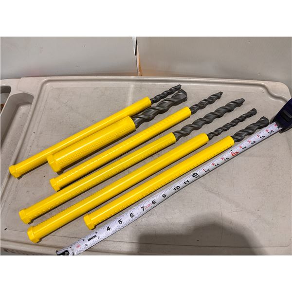 LOT OF 6 ASSORTED PELTON DRILL BITS (1-1/8x8-9/16x12-3/4x12-7/8x12-9/16x16-7/8x16)