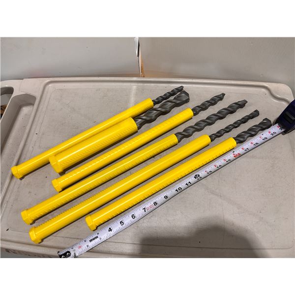 LOT OF 6 ASSORTED PELTON DRILL BITS (1-1/8x8-9/16x12-3/4x12-7/8x12-9/16x16-7/8x16)