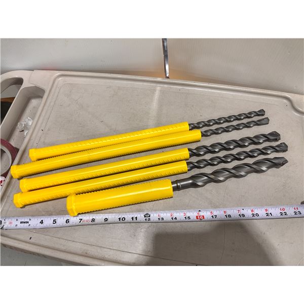 LOT OF 5 ASSORTED PELTON DRILL BITS (1-1/8x8-9/16x12-3/4x12-7/8x12-9/16x16)