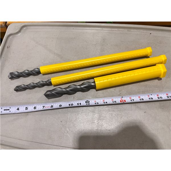 LOT OF 3 ASSORTED PELTON DRILL BITS (1-1/8x8-3/4x12-7/8x12)