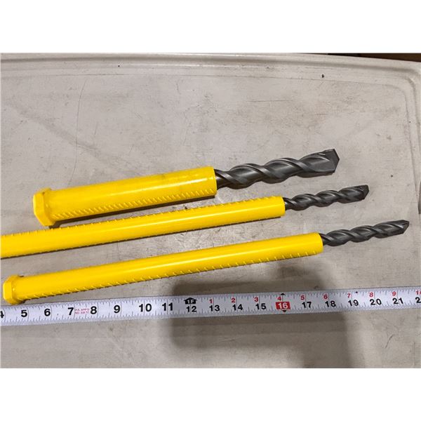 LOT OF 3 ASSORTED PELTON DRILL BITS (1-1/8x8-3/4x12-3/4x12)