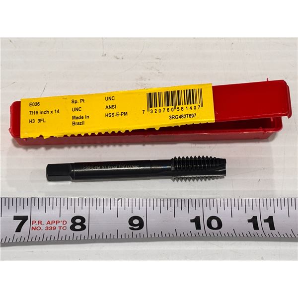 DORMER SPIRAL POINT TAP HIGH SPEED COBALT 7/16"-14 THREAD 3-5/32"