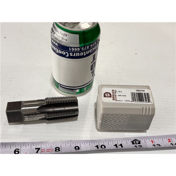 DRILLCO PIPE TAP 1"-11.5 5 FLUTES 3-3/4" L TAPER HIGH SPEED STEEL