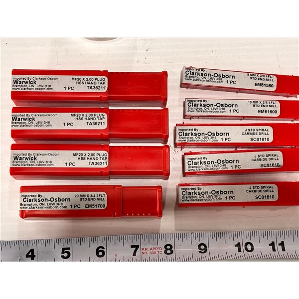 LOT OF 9 ASSORTED CLARCKSON OSBORNE JOBBER DRILLS