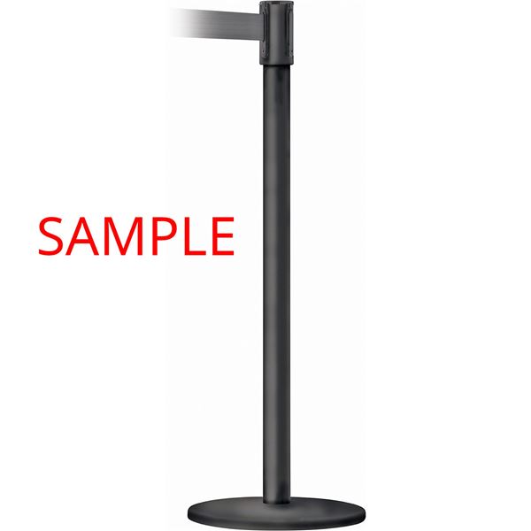 SLIMLINE TENSABARRIER BARRIER POST STEEL 38"H BLACK 7.5' TAPE