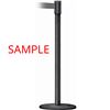 Image 1 : SLIMLINE TENSABARRIER BARRIER POST STEEL 38"H BLACK 7.5' TAPE