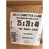 Image 3 : CAN RECYCLING BAGS (CLEAR) 25x20x48" QTY 150/BOX