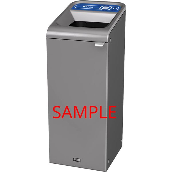 RUBBERMAID PAPER WASTE CONTAINER BULK/CURBSIDE/DESKSIDE STEEL 15 US GAL.