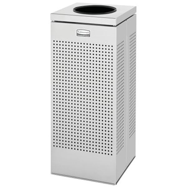 RUBBERMAID SILHOUETTE SQUARE OPEN TOP WASTE RECEPTACLE STAINLESS STEEL 6 GAL