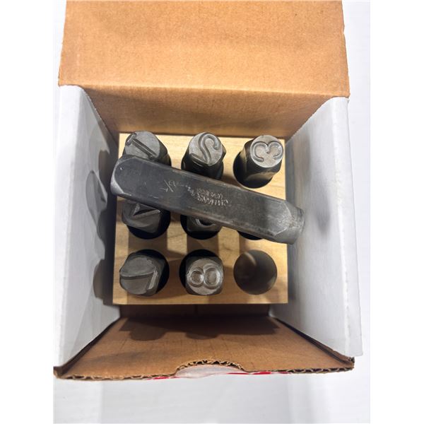 9-PC GRAY TOOLS NUMBER HAND STAMP SET
