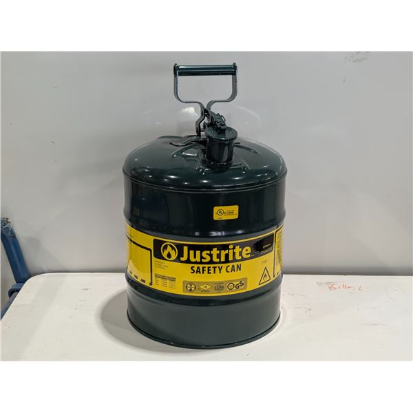 JUSTRITE SAFETY CAN TYPE I STEEL 5GAL. GREEN FM APPROVED/UL/ULC LISTED