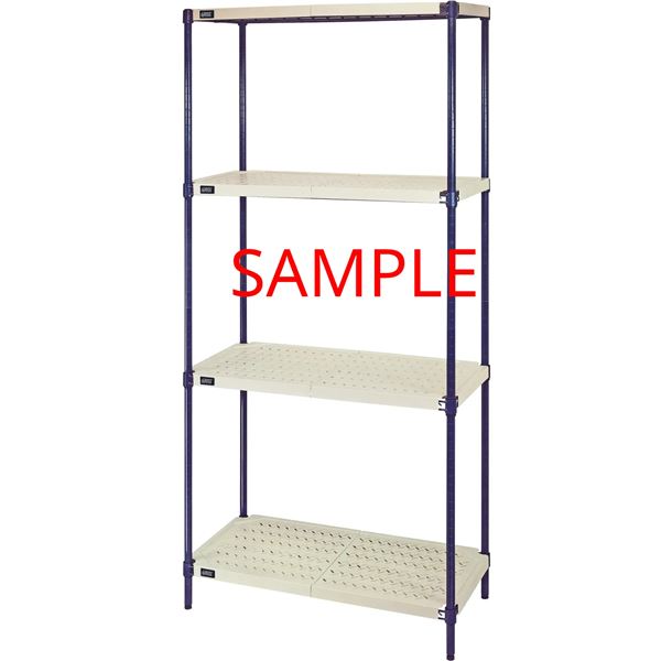 QUANTUM STORAGE #RPWR72-1836E WIRE SHELVING FRAME WITH PLASTIC SHELVES 36"X72"X18"
