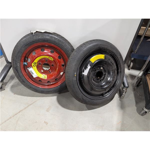 LOT OF 2 ASSORTED SPARE TIRES