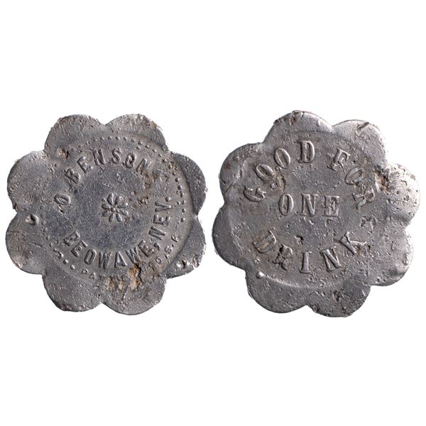 O. Benson, Beowawe, Nevada Trade Token