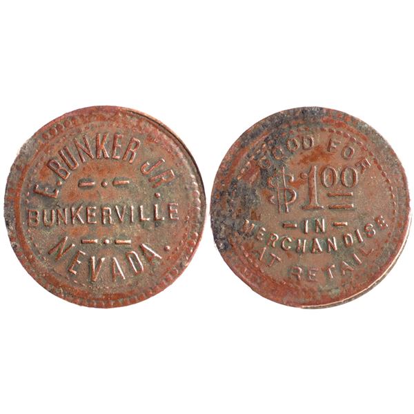 E. Bunker Jr, Bunkerville, Nevada Trade Token