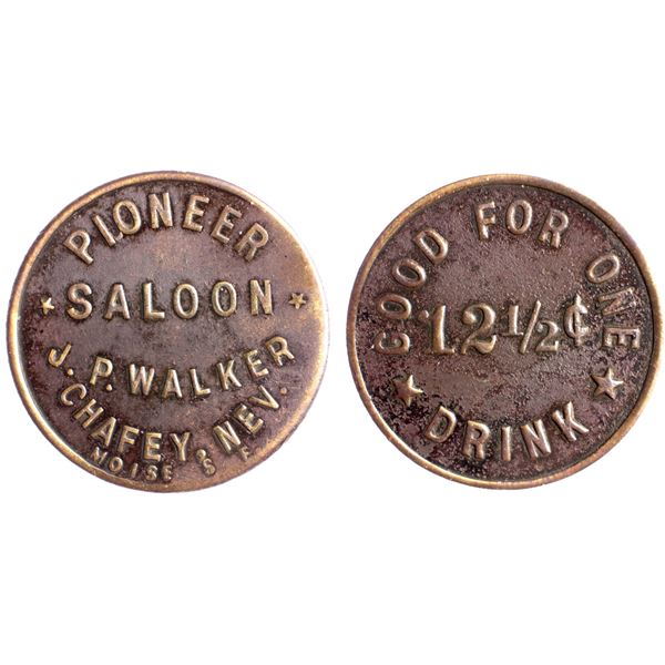 Pioneer Saloon, JP Walker, Chafey, Nevada Trade Token