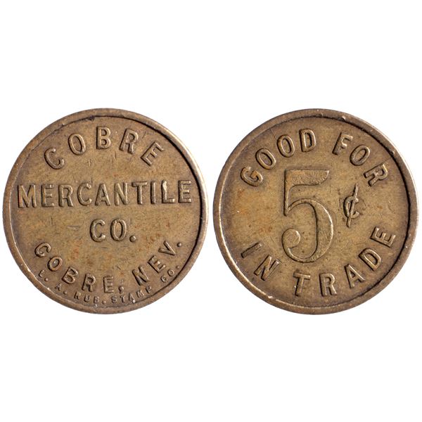 Cobre Mercantile Co., Cobre, Nevada Trade Token