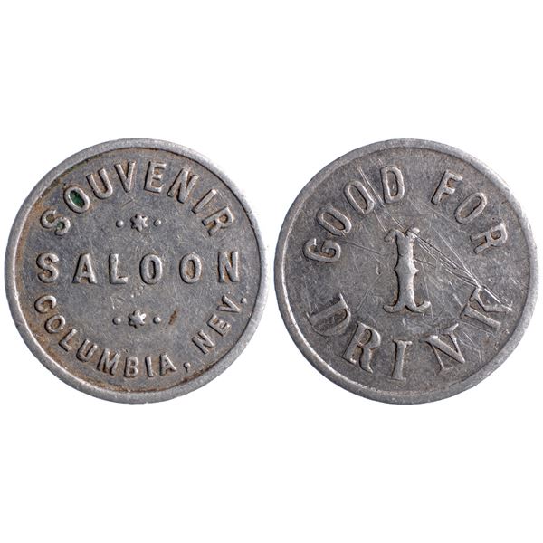 Souvenir Saloon, Columbia, Nevada Trade Token