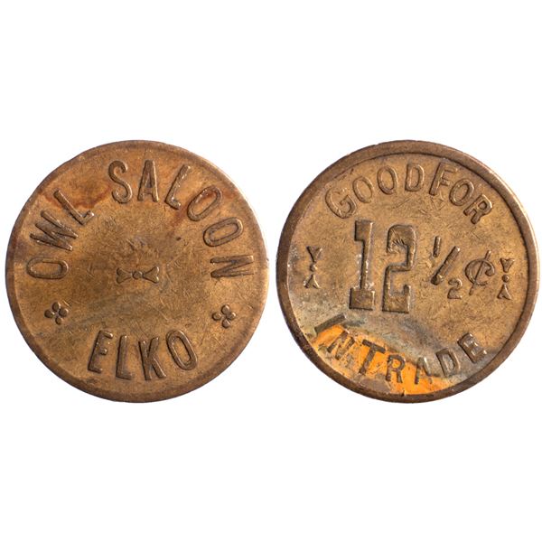 Owl Saloon, Elko, Nevada Trade Token