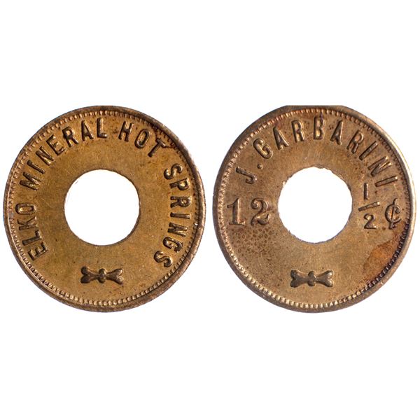 Elko Mineral Hot Springs, J. Garbarini, Nevada Trade Token
