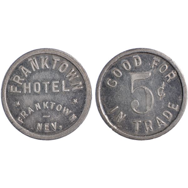 Franktown Hotel, Franktown, Nevada Trade Token
