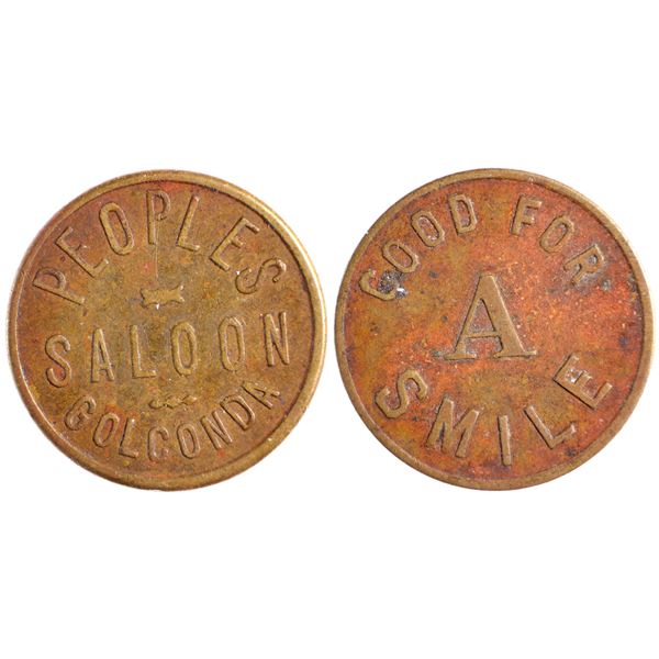 Peoples Saloon, Golconda, Nevada Trade Token