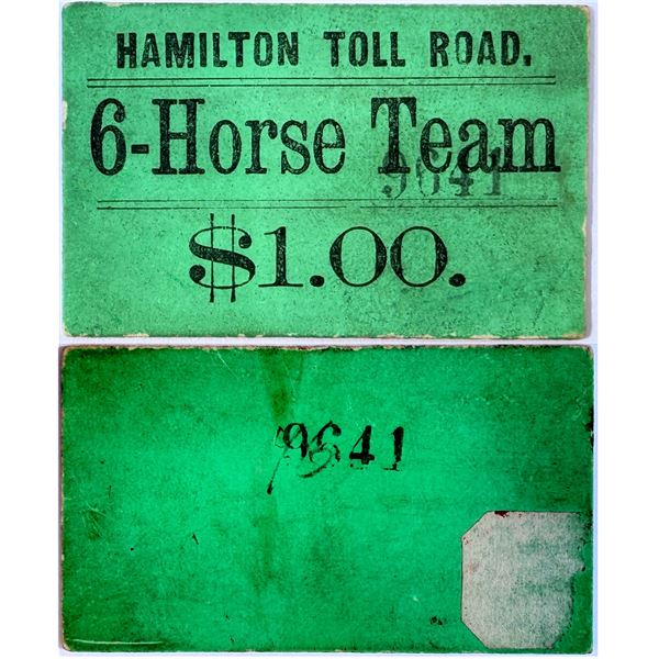 Hamilton Toll Road, Hamilton, Nevada Trade Token
