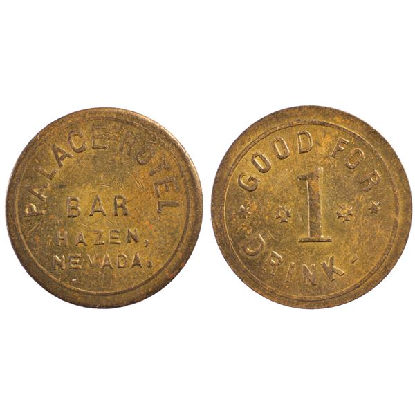 Palace Hotel Bar, Hazen, Nevada Trade Token