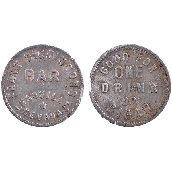 Frank Dickinson Bar, Leadville, Nevada Trade Token