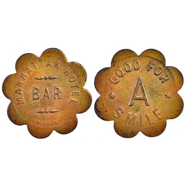Manhattan Hotel Bar, Manhattan, Nevada Trade Token