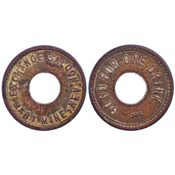 Exchange Saloon, Mary Mine, Nevada Trade Token