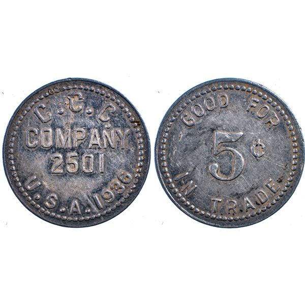 CCC Co. 2051, Mill Creek, Nevada Trade Token