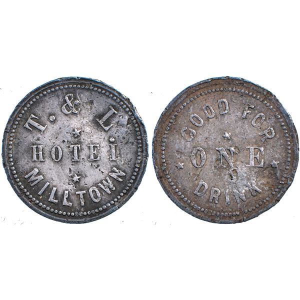 T&L Hotel, Milltown, Nevada Trade Token