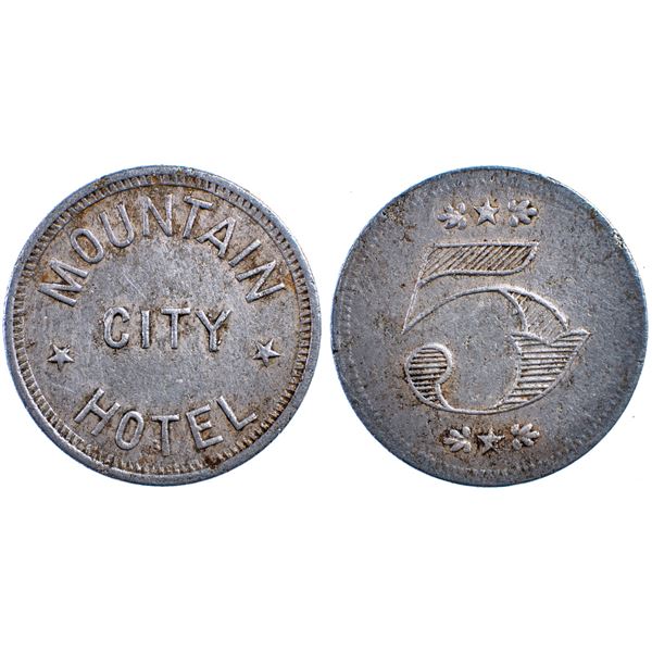 Mountain City Hotel, Mountain City, Nevada Trade Token (Probably Georgia)