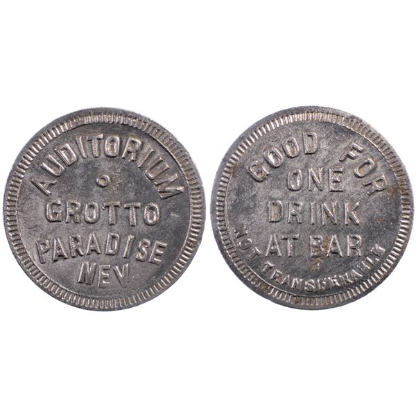 Auditorium Grotto, Paradise, Nevada Trade Token