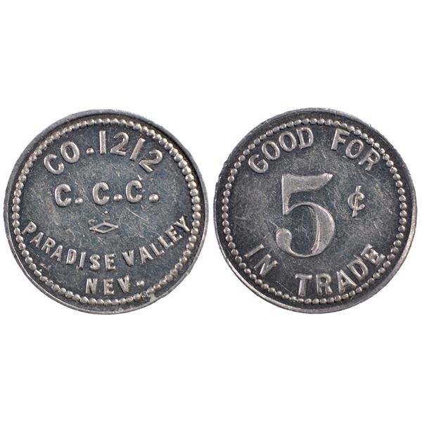 CCC Co. 1212, Paradise Valley, Nevada Trade Token