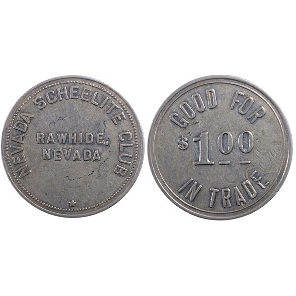 Nevada Scheelite Club, Rawhide, Nevada Trade Token