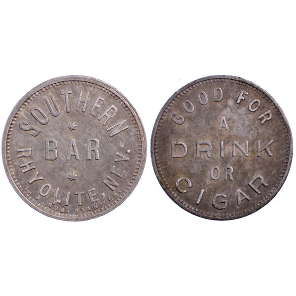 Southern Bar, Rhyolite, Nevada Trade Token