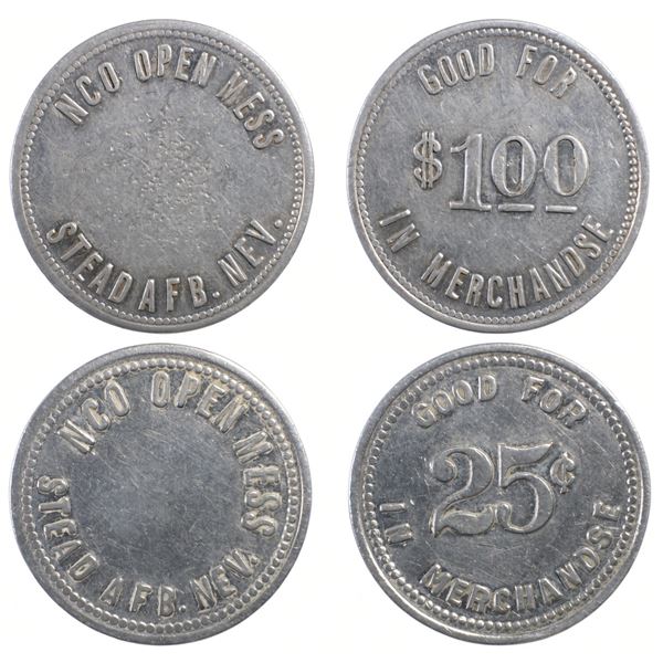 ACO Open Mess Stead AFB, Stead, Nevada Trade Tokens