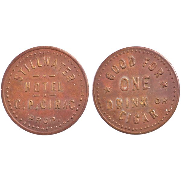 Stillwater Hotel, CP Cirac, Stillwater, Nevada Trade Token