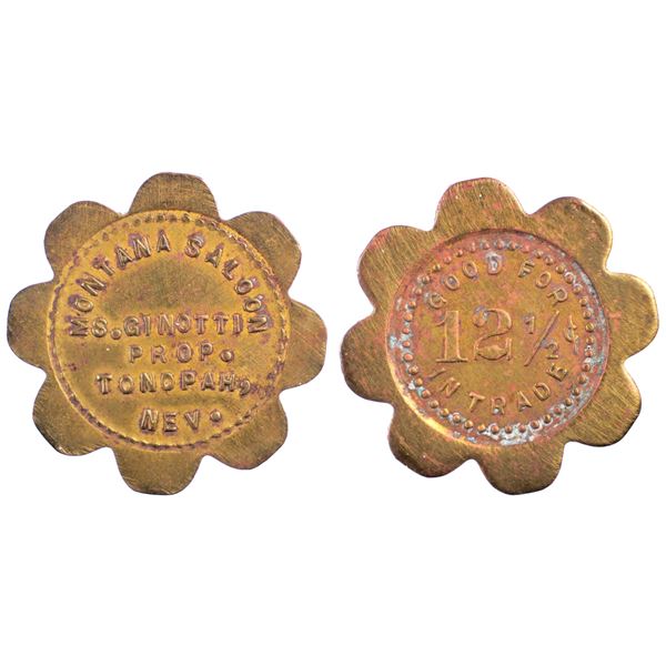 Montana Saloon, S. Ginotti, Tonopah, Nevada Trade Token