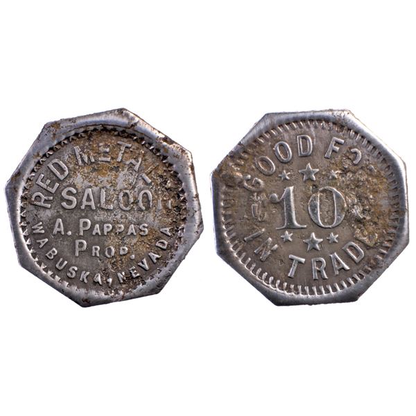 Red Metal Saloon, Wabuska, Nevada Trade Token