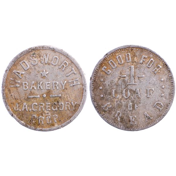 Wadsworth Bakery, JA Gregory, Wadsworth, Nevada Trade Token