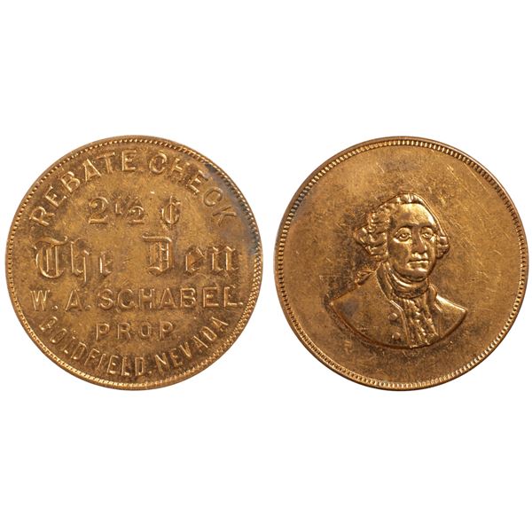 The Den, WA Schabel, Goldfield, Nevada Trade Token