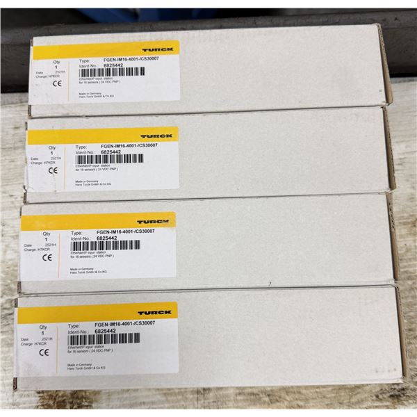 (4) Turck #6825442 / FGEN-IM16-4001-/CS30007 EtherNet/IP Input Stations for 16 Sensors
