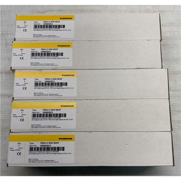 (5) Turck #1000039 / TBEN-LF-8DIP-8DOP Multiprotocol I/O Modules